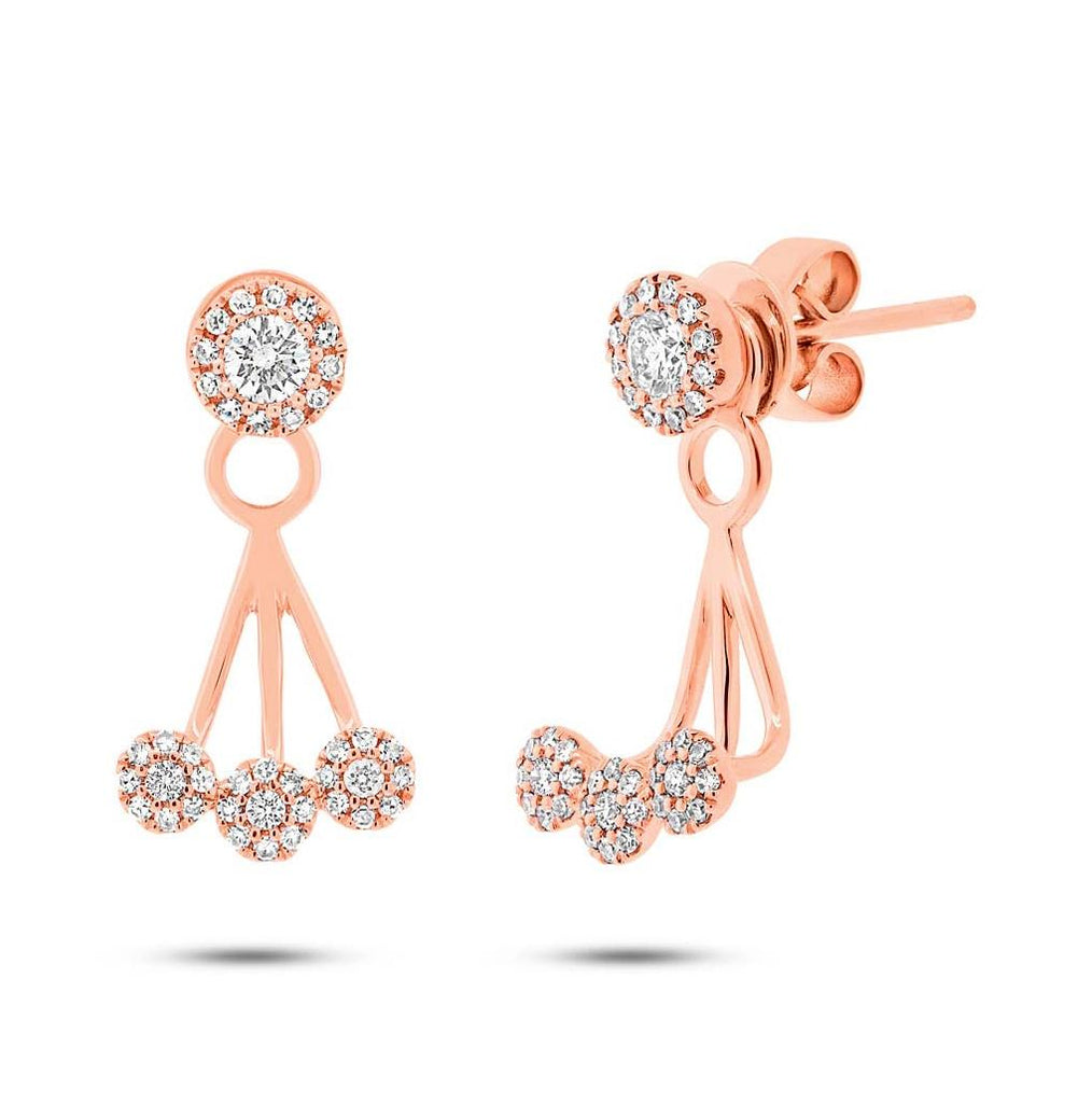 0.37 Ctw 14k Rose Gold Diamond Ear Jacket Earring