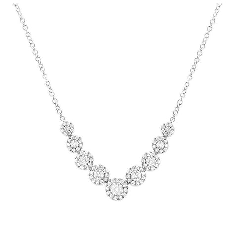 0.56 Ctw 14k White Gold Diamond Womens Necklace