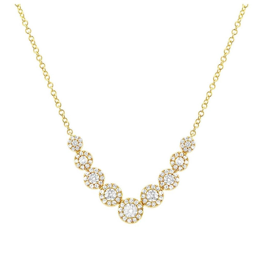 0.56 Ctw 14k Yellow Gold Diamond Womens Necklace