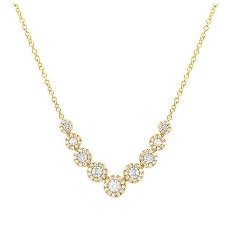 0.56 Ctw 14k Yellow Gold Diamond Womens Necklace