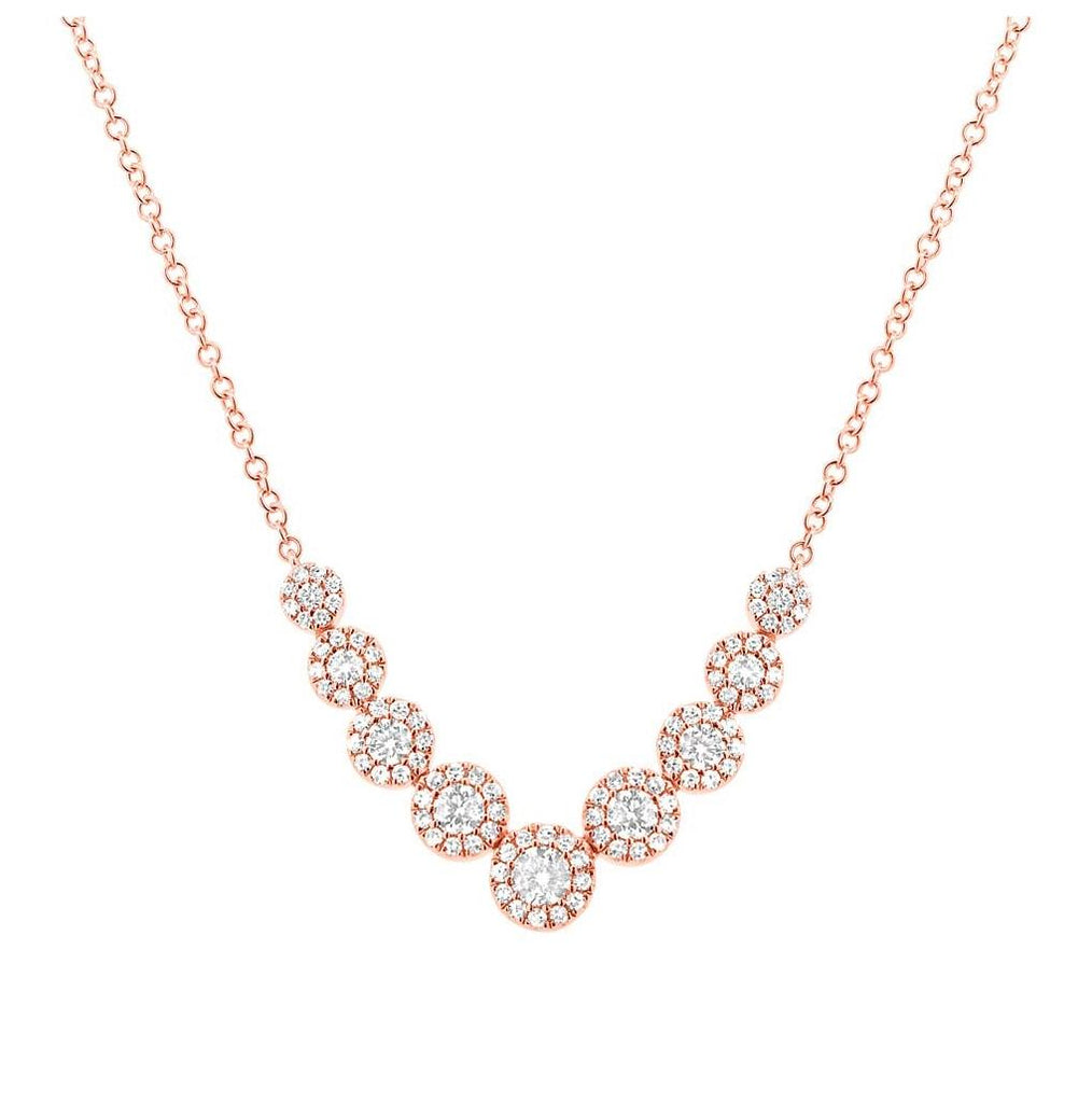 0.56 Ctw 14k Rose Gold Diamond Womens Necklace