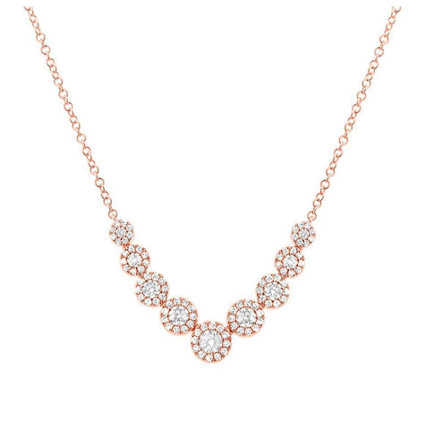 0.56 Ctw 14k Rose Gold Diamond Womens Necklace