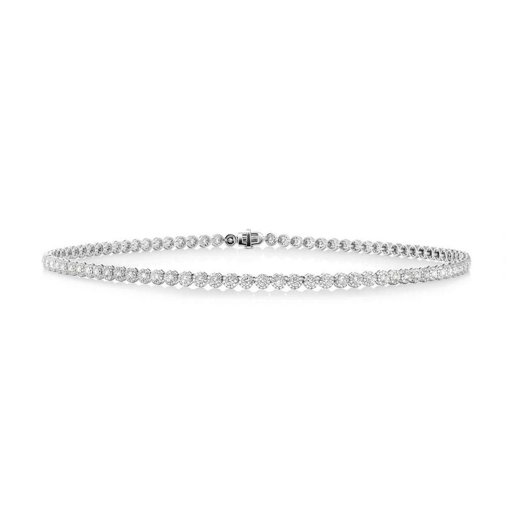 9.25 Ctw 14k White Gold Diamond Tennis Necklace