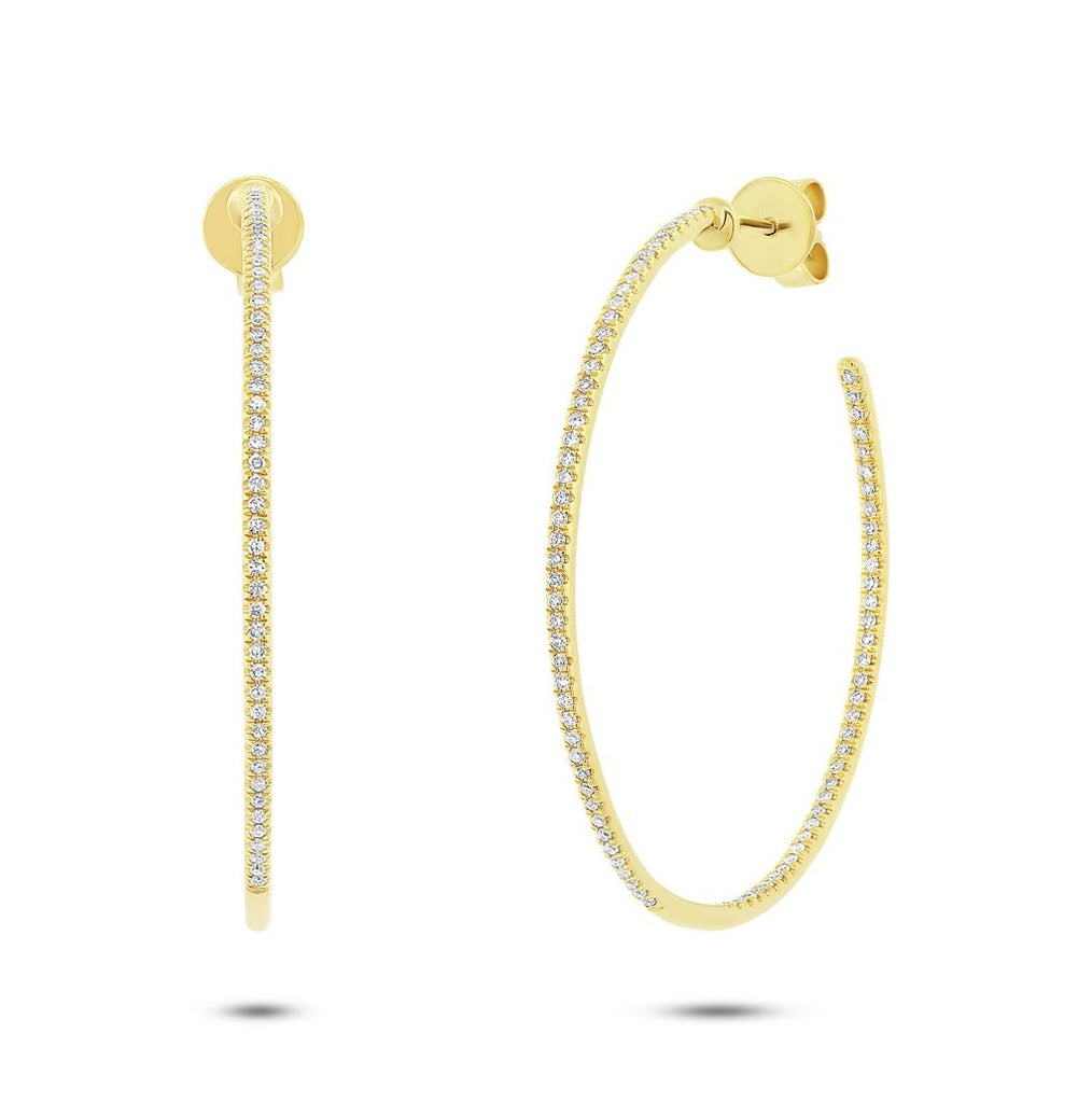 0.36 Ctw 14k Yellow Gold Diamond Hoop Earring