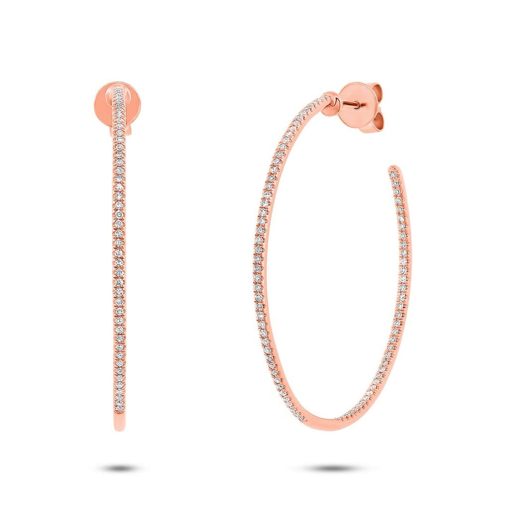 0.36 Ctw 14k Rose Gold Diamond Hoop Earring