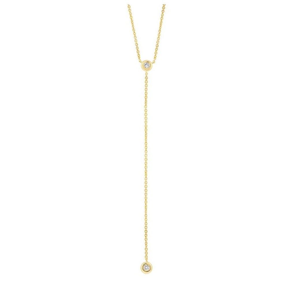 0.10 Ctw 14k Yellow Gold Diamond Lariat Necklace