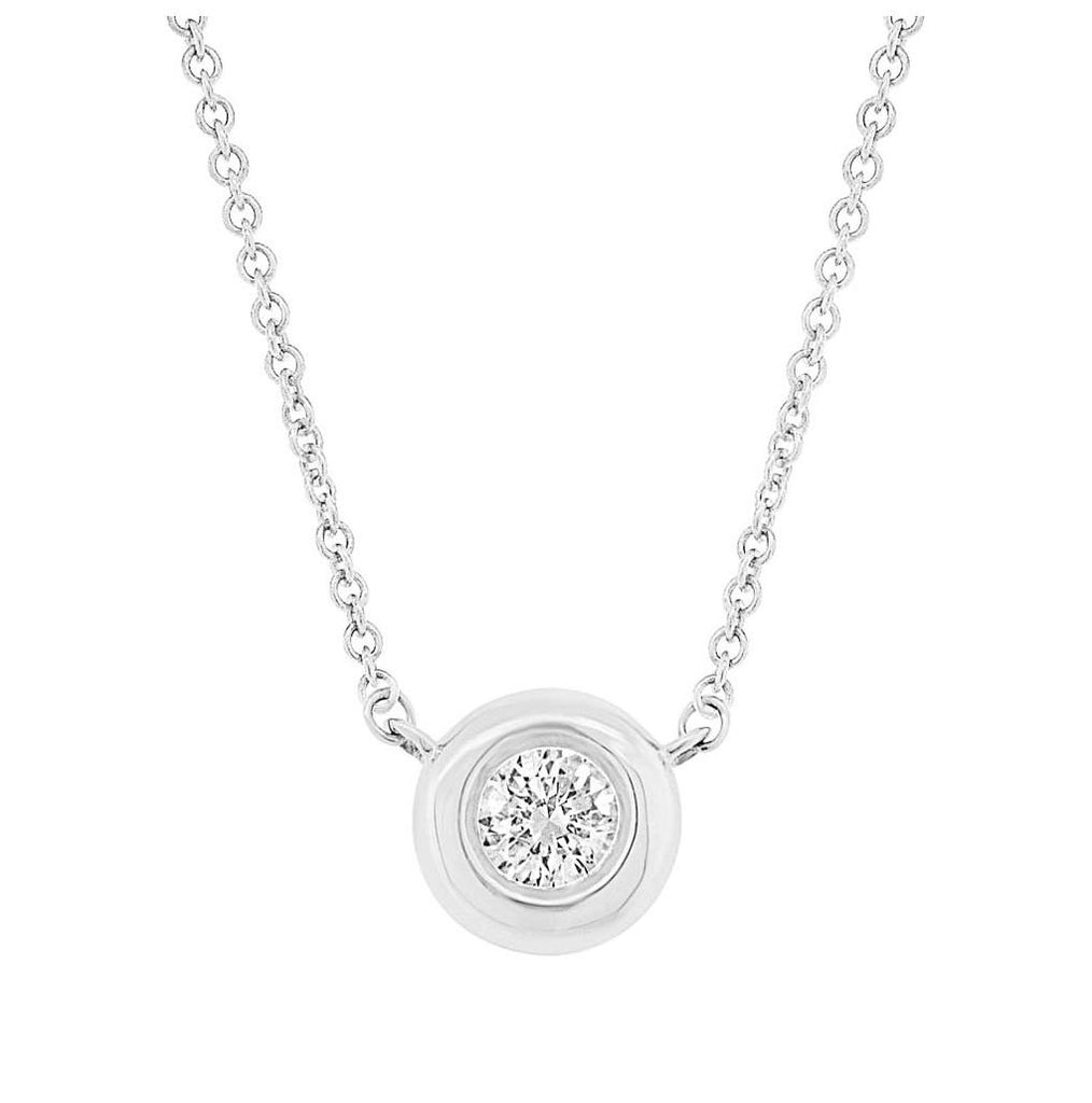 0.11 Ctw 14k White Gold Diamond Necklace