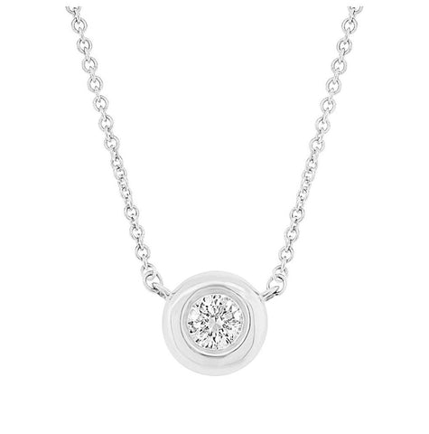 0.11 Ctw 14k White Gold Diamond Necklace