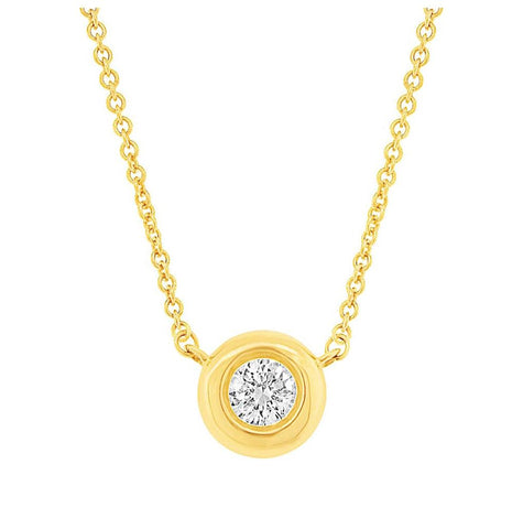 0.11 Ctw 14k Yellow Gold Diamond Necklace