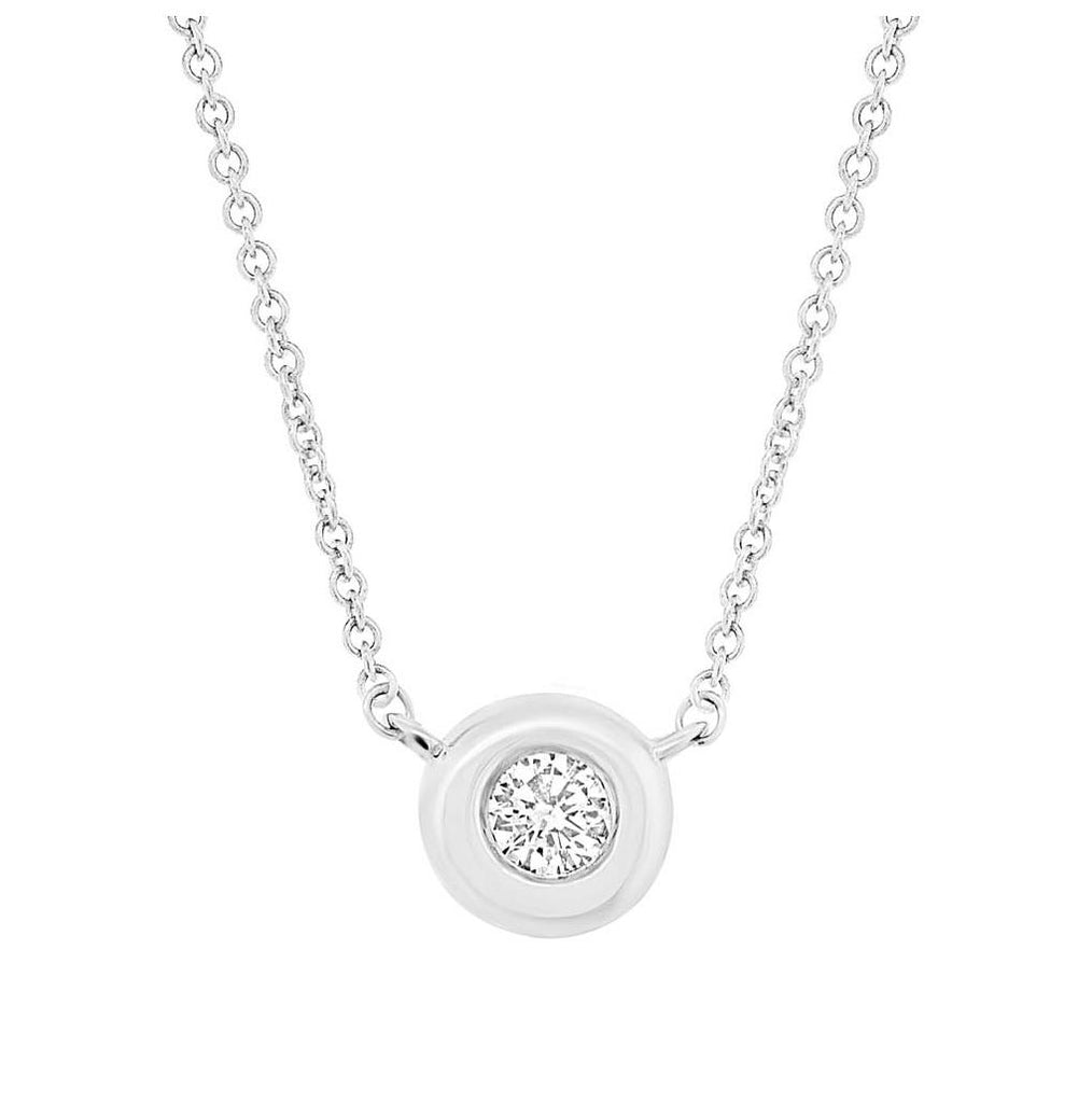 0.05 Ctw 14k White Gold Diamond Necklace