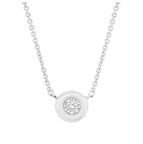 0.05 Ctw 14k White Gold Diamond Necklace