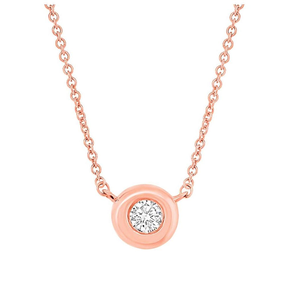 0.05 Ctw 14k Rose Gold Diamond Necklace