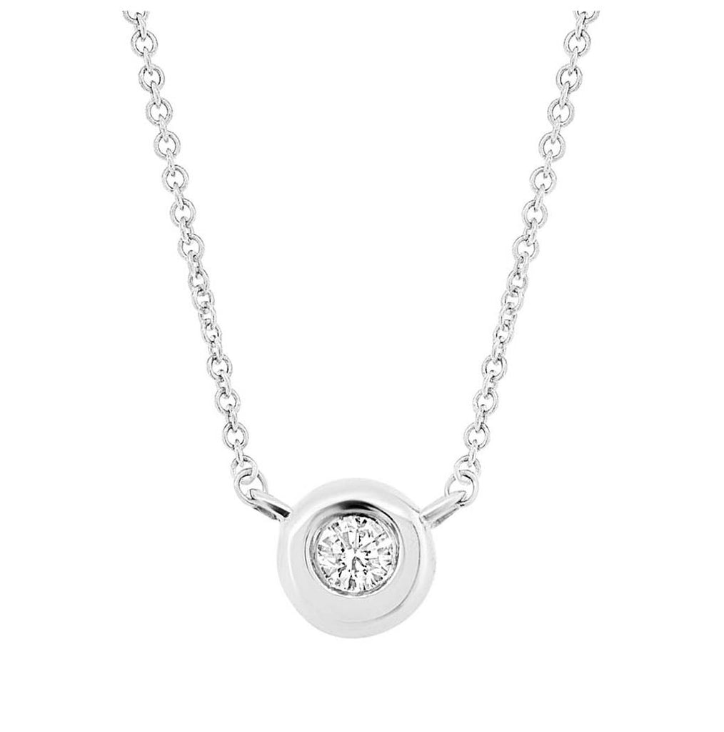 0.03 Ctw 14k White Gold Diamond Necklace