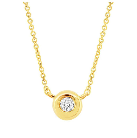 0.03 Ctw 14k Yellow Gold Diamond Necklace