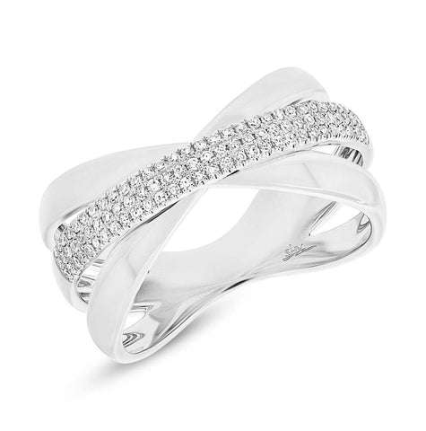 0.24 Ctw 14k White Gold Diamond Pave Ring