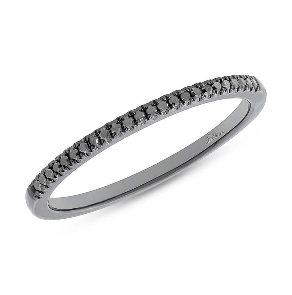 0.08 Ctw 14k Black Rhodium Gold Black Diamond Womens Band