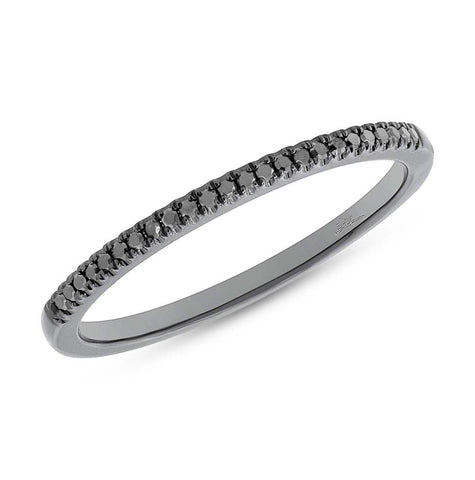 0.08 Ctw 14k Black Rhodium Gold Black Diamond Womens Band