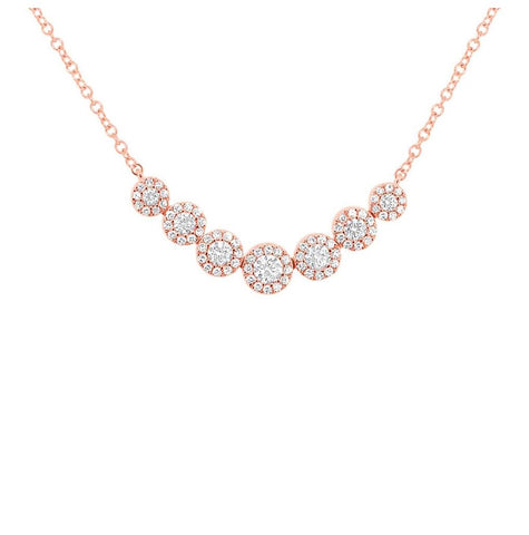 0.50 Ctw 14k Rose Gold Diamond Necklace