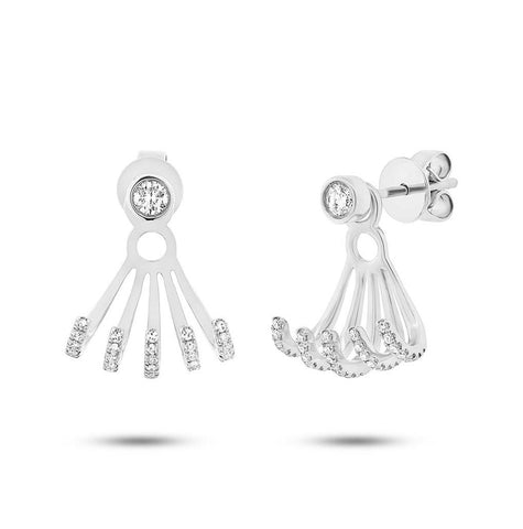 0.33 Ctw 14k White Gold Diamond Ear Jacket Earring