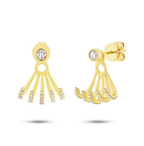 0.33 Ctw 14k Yellow Gold Diamond Ear Jacket Earring