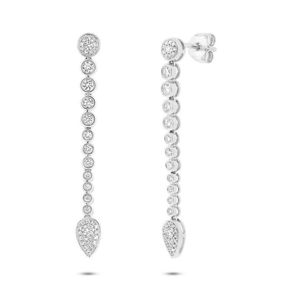 0.73 Ctw 14k White Gold Diamond Earring