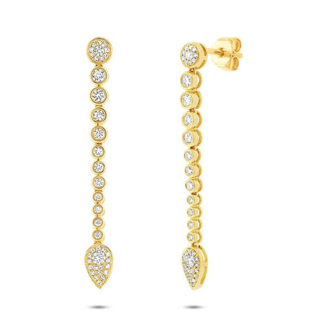 0.73 Ctw 14k Yellow Gold Diamond Earring