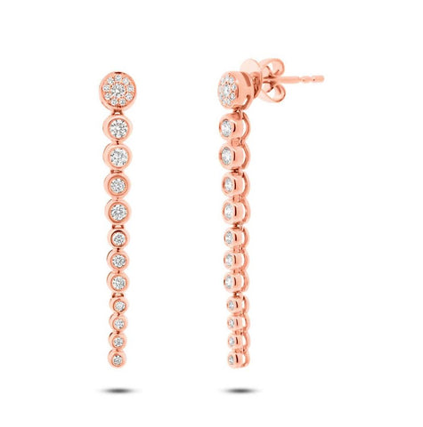 0.52 Ctw 14k Rose Gold Diamond Earring