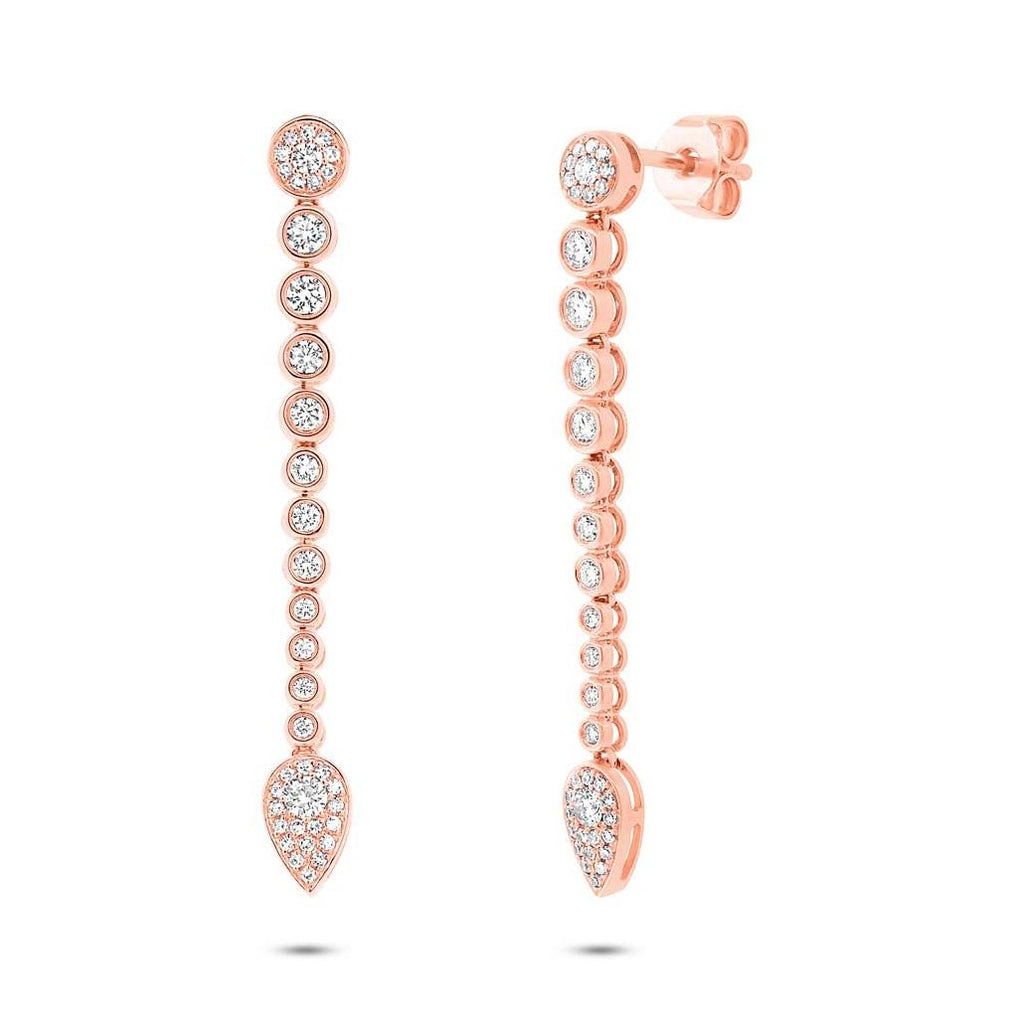 0.73 Ctw 14k Rose Gold Diamond Earring