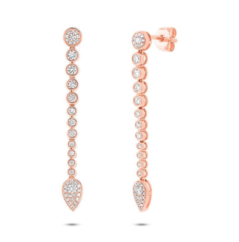 0.73 Ctw 14k Rose Gold Diamond Earring