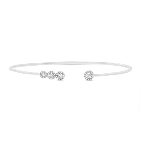 0.31 Ctw 14k White Gold Diamond Bangle Bracelet