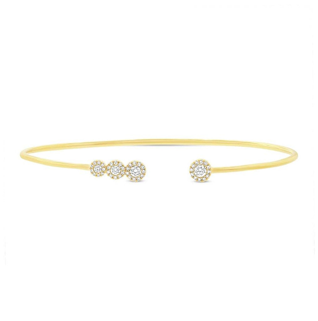 0.31 Ctw 14k Yellow Gold Diamond Bangle Bracelet