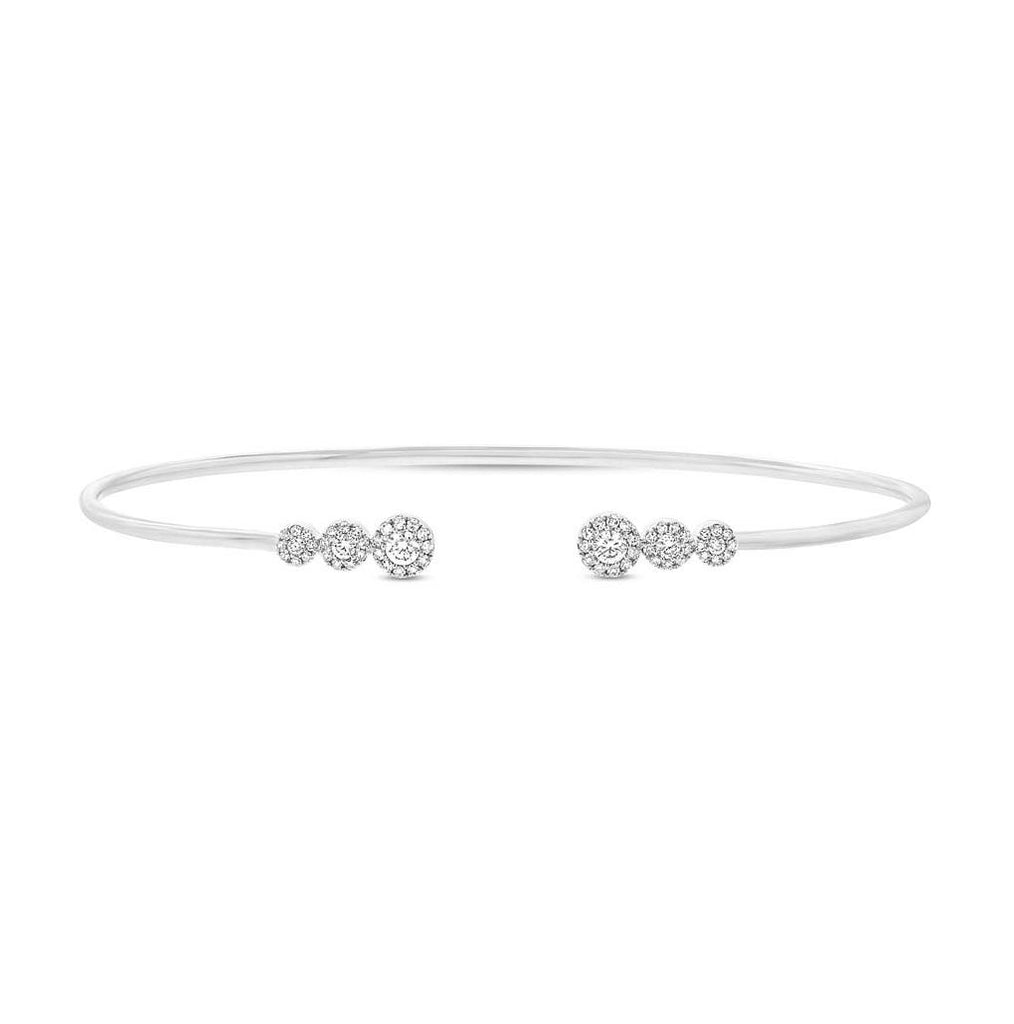 0.32 Ctw 14k White Gold Diamond Bangle Bracelet