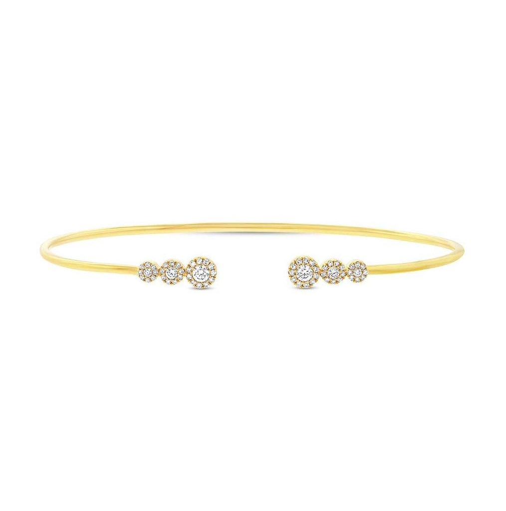 0.32 Ctw 14k Yellow Gold Diamond Bangle Bracelet