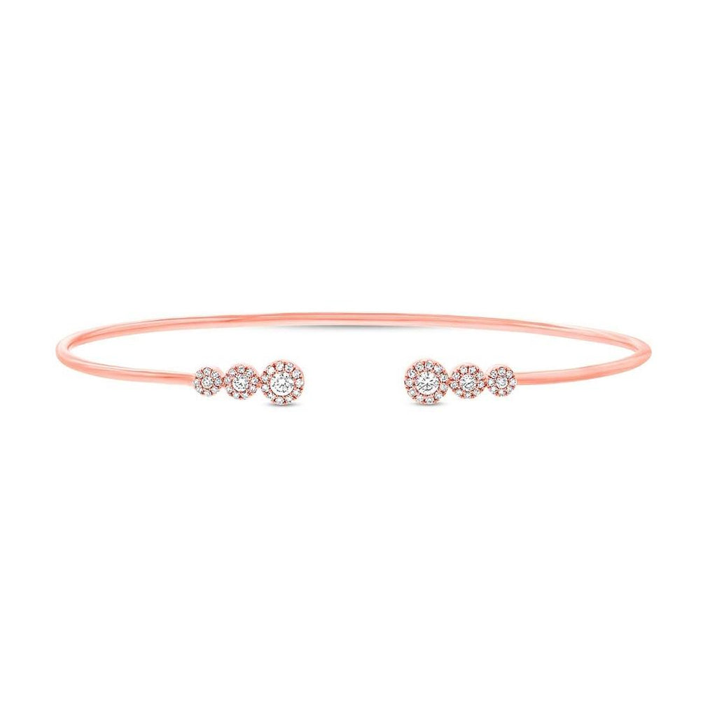 0.32 Ctw 14k Rose Gold Diamond Bangle Bracelet