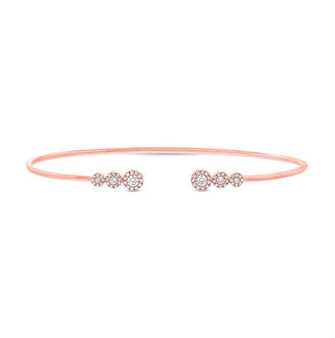 0.32 Ctw 14k Rose Gold Diamond Bangle Bracelet