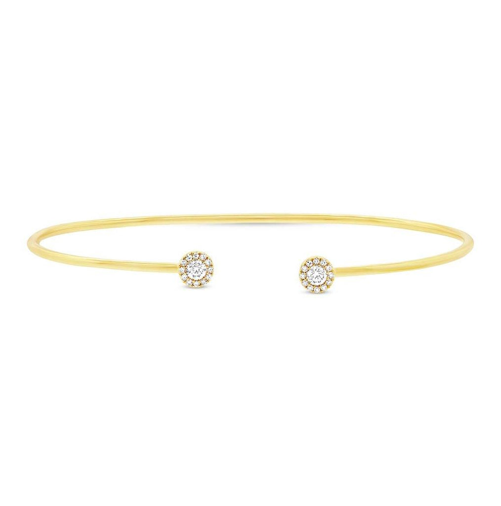 0.23 Ctw 14k Yellow Gold Diamond Bangle Bracelet