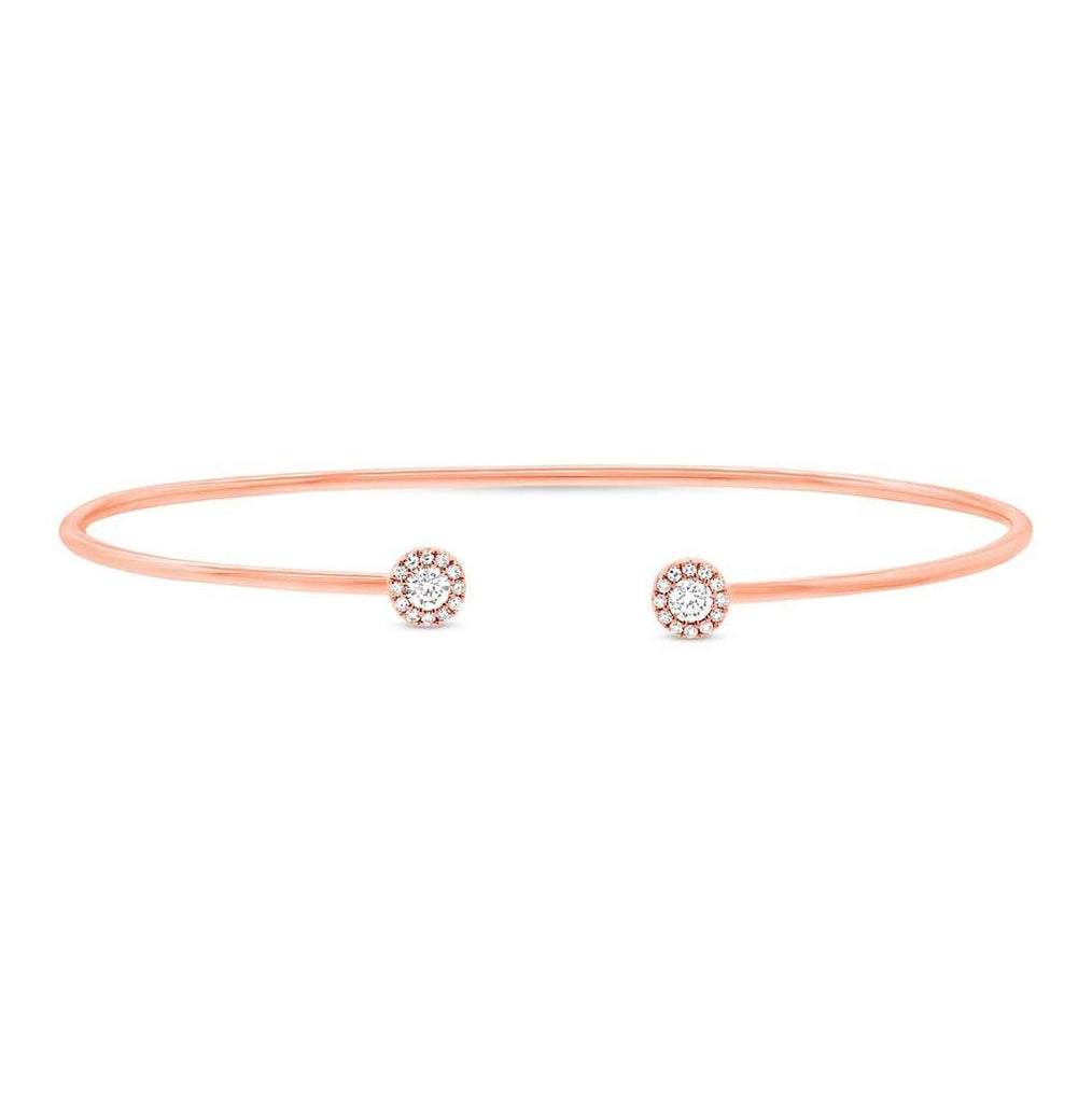 0.23 Ctw 14k Rose Gold Diamond Bangle Bracelet