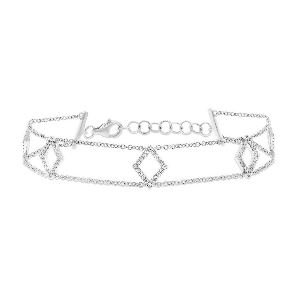 0.26 Ctw 14k White Gold Diamond Womens Bracelet