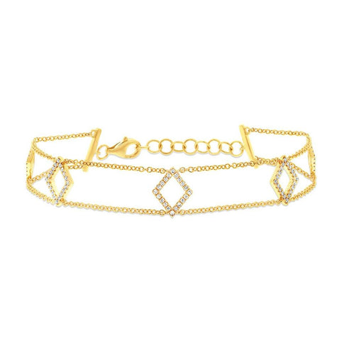 0.26 Ctw 14k Yellow Gold Diamond Womens Bracelet