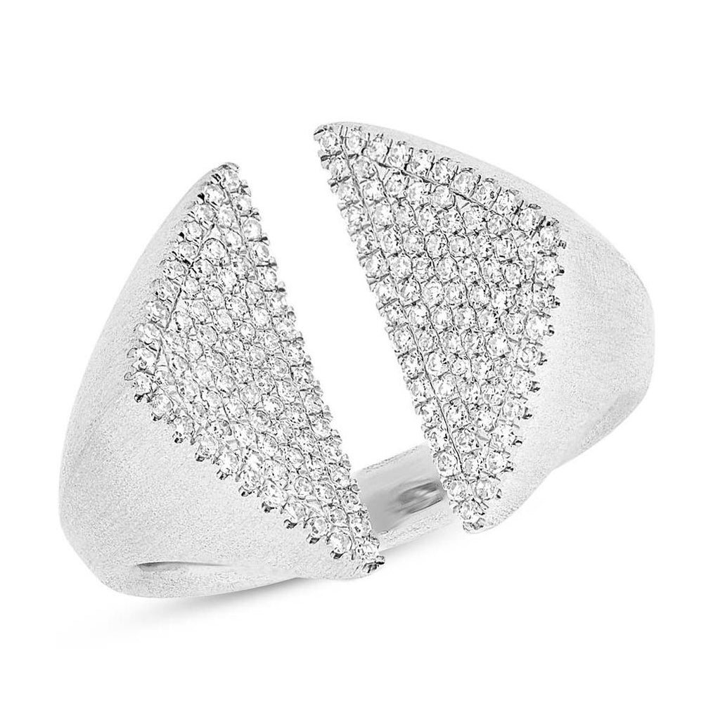 0.38 Ctw 14k White Gold Diamond Pave Womens Ring Size 5.5