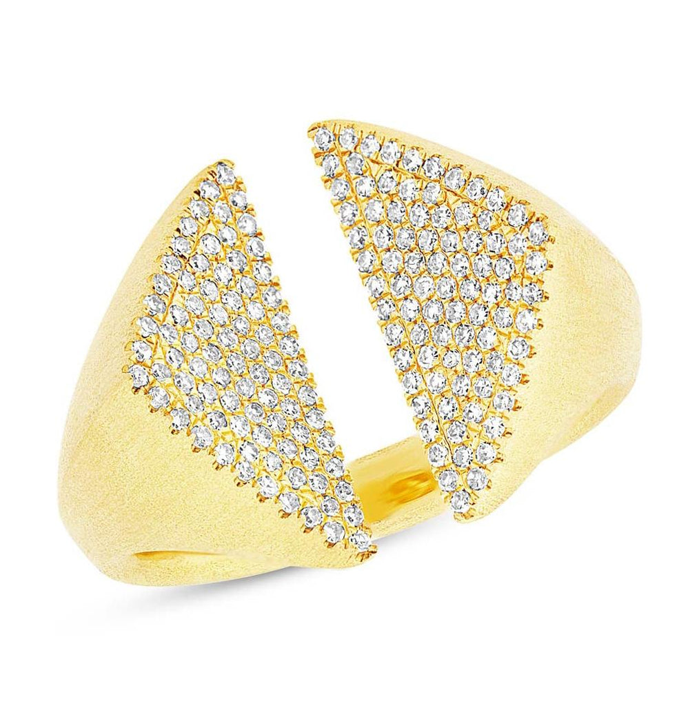 0.38 Ctw 14k Yellow Gold Diamond Pave Womens Ring