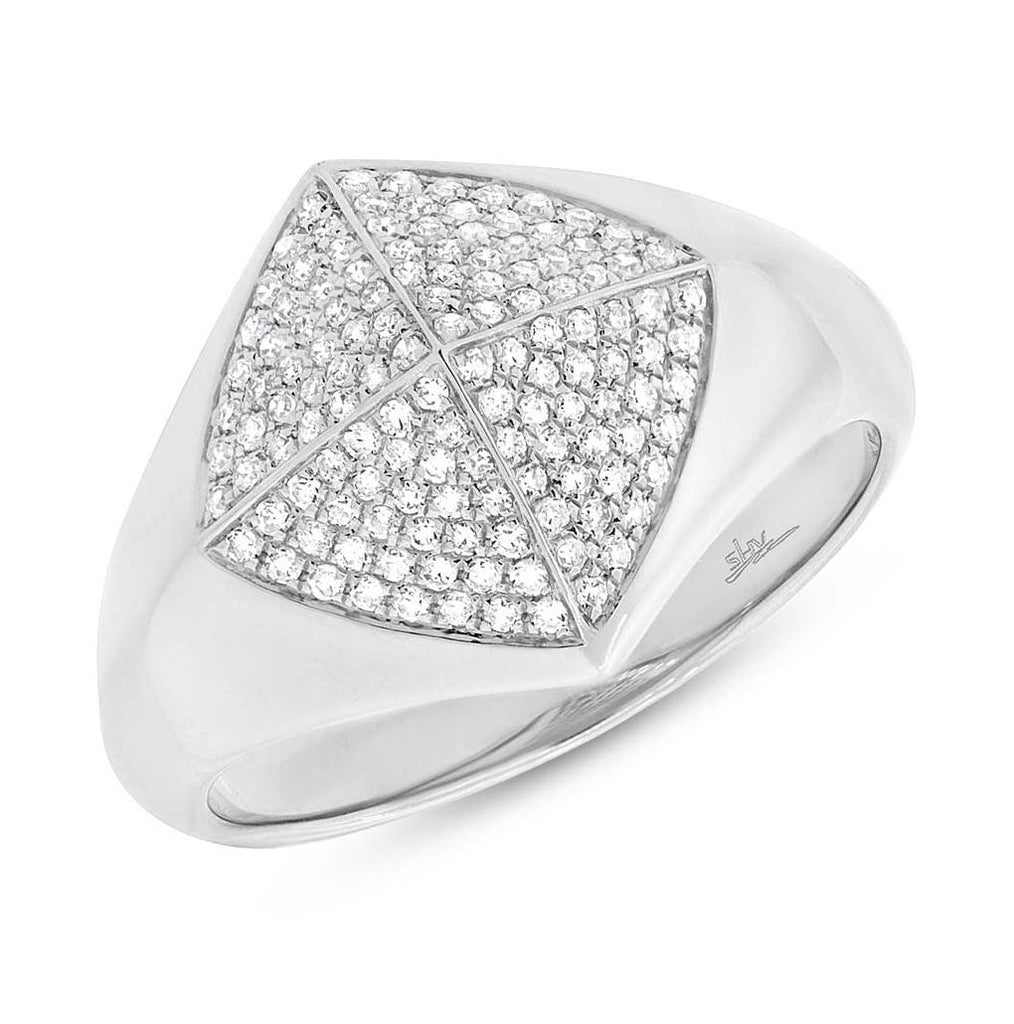 0.35 Ctw 14k White Gold Diamond Pave Womens Ring