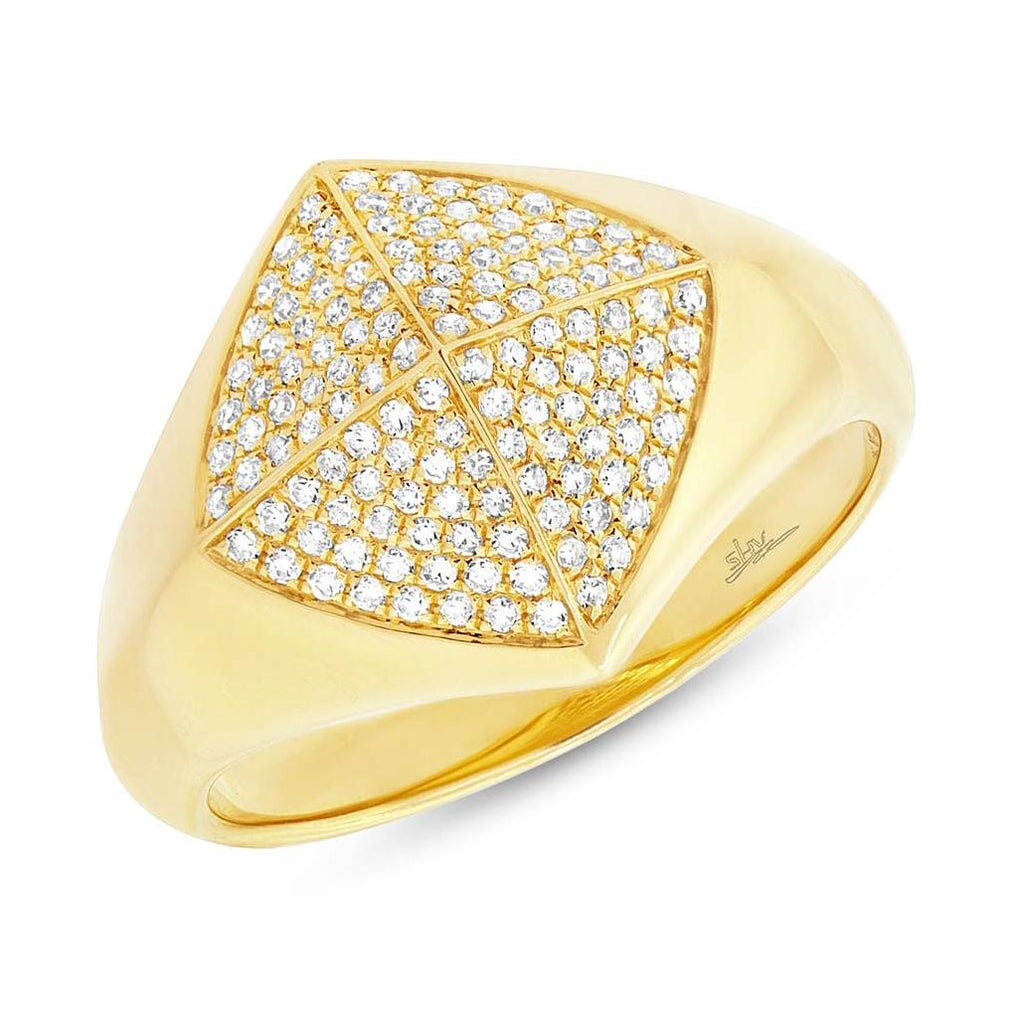 0.35 Ctw 14k Yellow Gold Diamond Pave Womens Ring