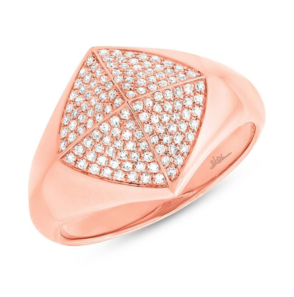 0.35 Ctw 14k Rose Gold Diamond Pave Womens Ring