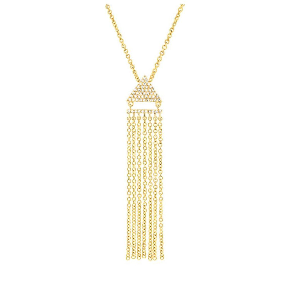 0.11 Ctw 14k Yellow Gold Diamond Fringe Necklace