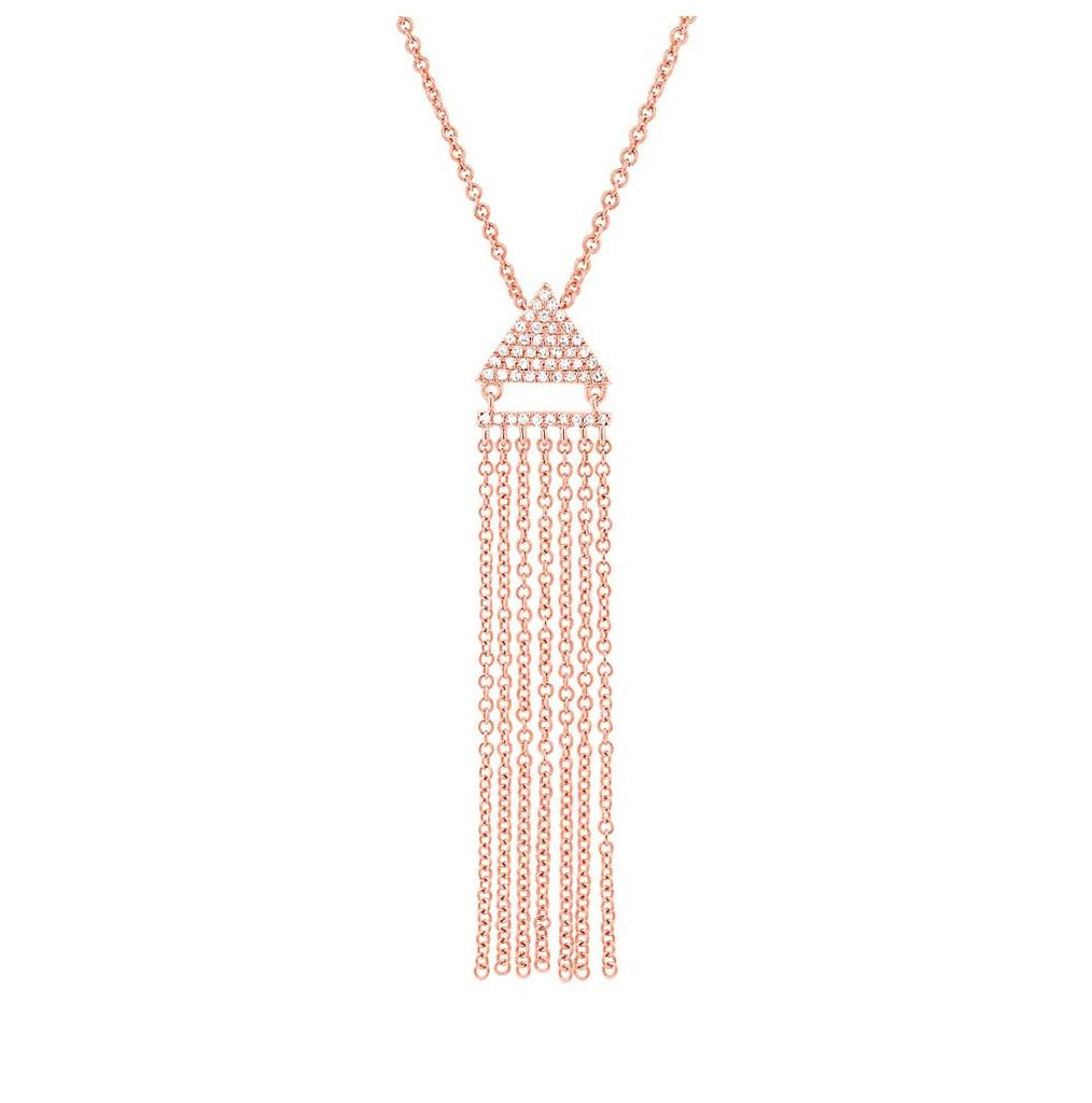 0.11 Ctw 14k Rose Gold Diamond Fringe Necklace