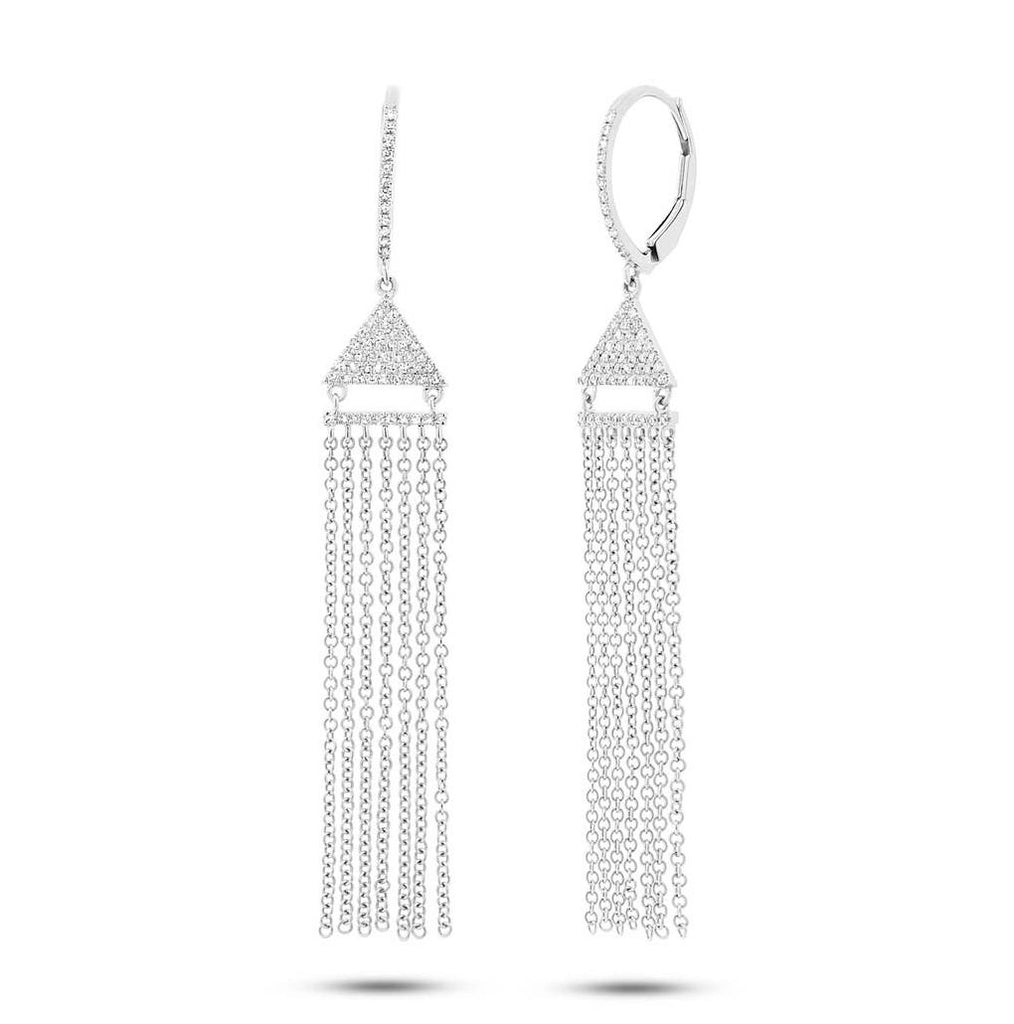 0.30 Ctw 14k White Gold Diamond Fringe Earring