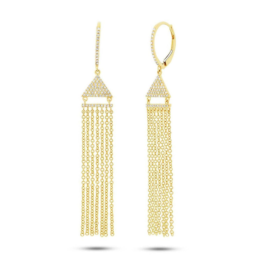 0.30 Ctw 14k Yellow Gold Diamond Fringe Earring