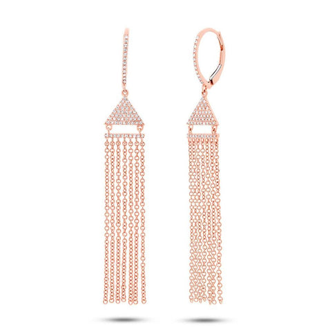 0.30 Ctw 14k Rose Gold Diamond Fringe Earring