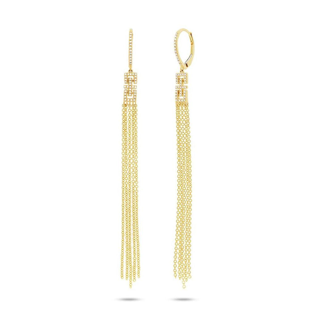 0.24 Ctw 14k Yellow Gold Diamond Fringe Earring